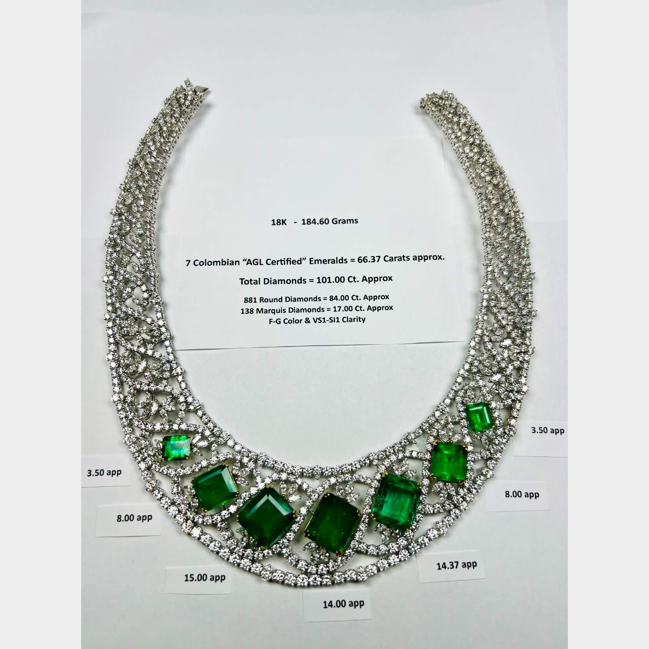 Real 925 Silver Green Emerald Diamond Ring Pendant Necklace Earrings  Jewelry Set